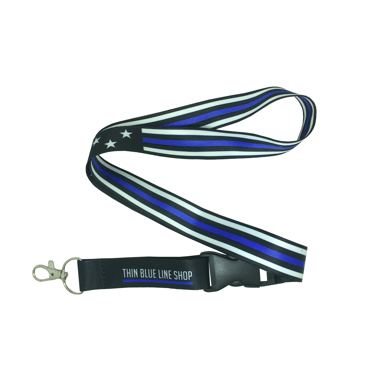 Thin Blue Line American Flag Lanyard - Image 3