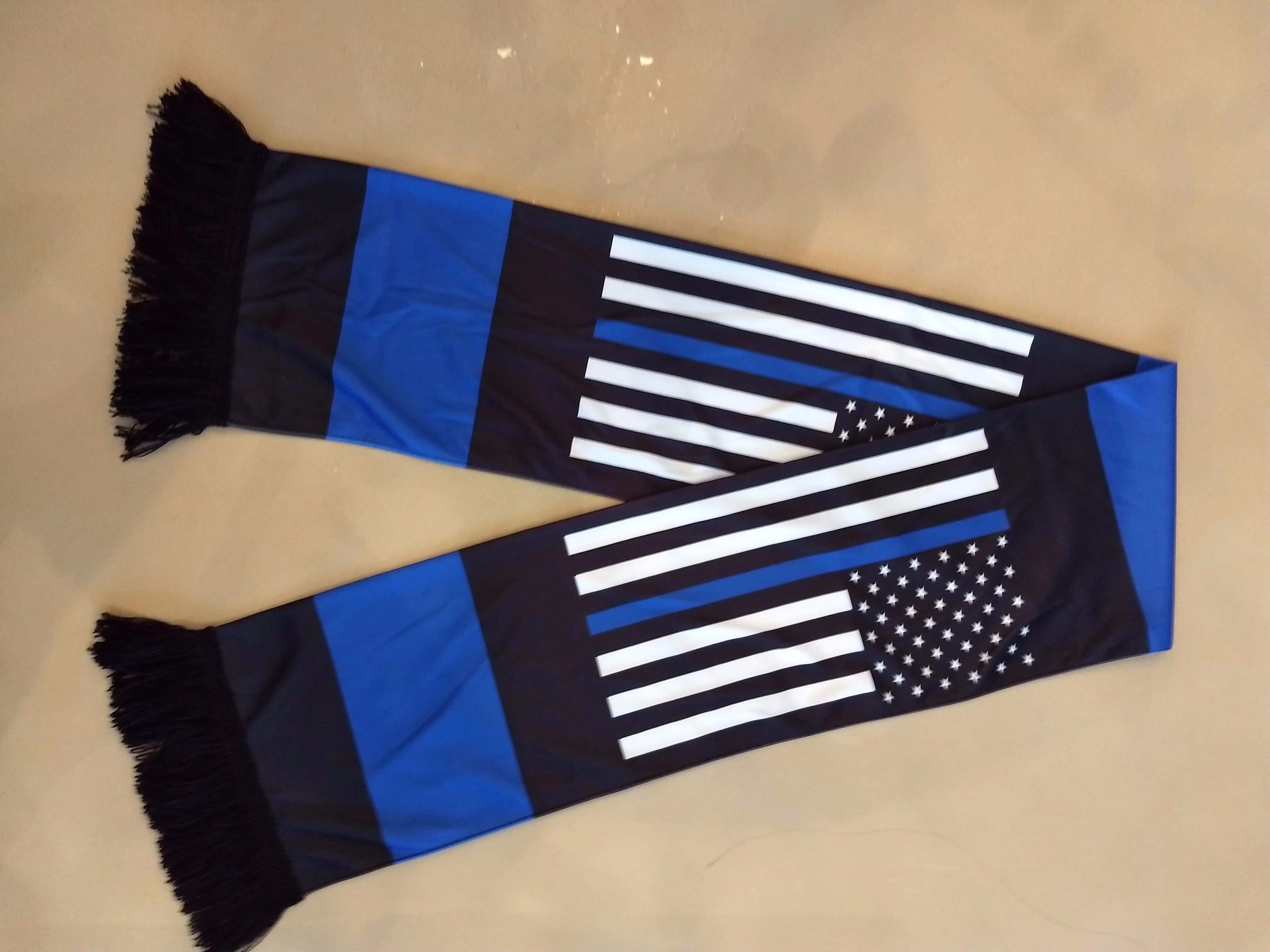 Thin Blue Line American Flag Scarf - Image 2