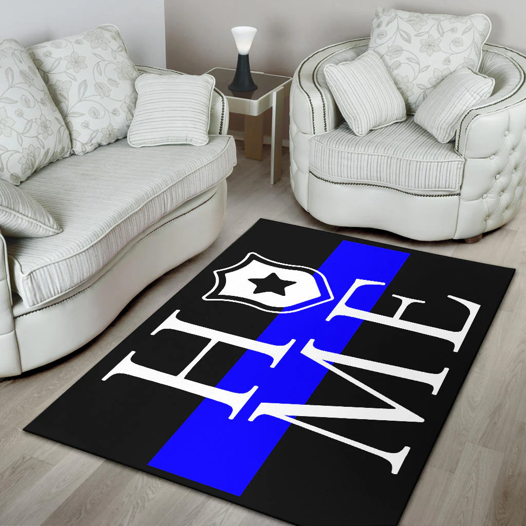 Awesome Thin Blue Line 'Home' Area Rug - Image 4