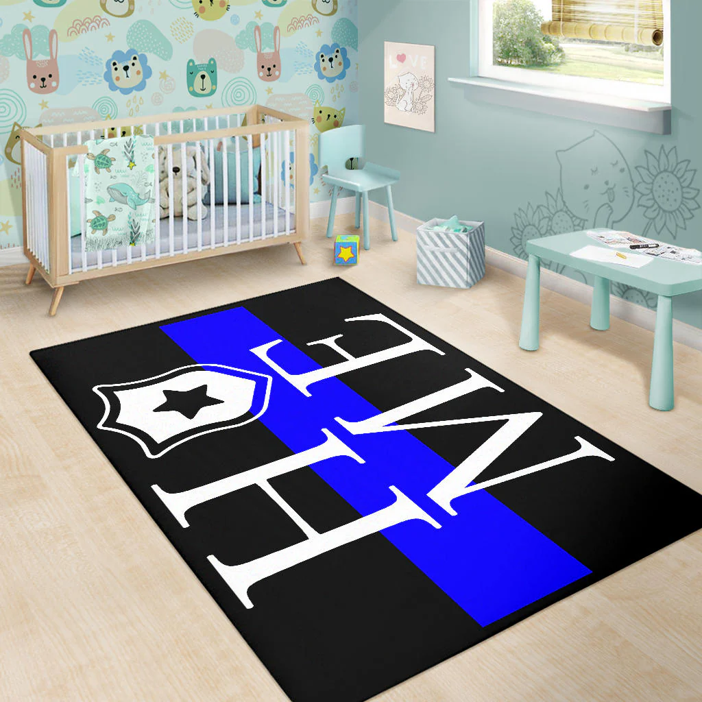 Awesome Thin Blue Line 'Home' Area Rug - Image 6