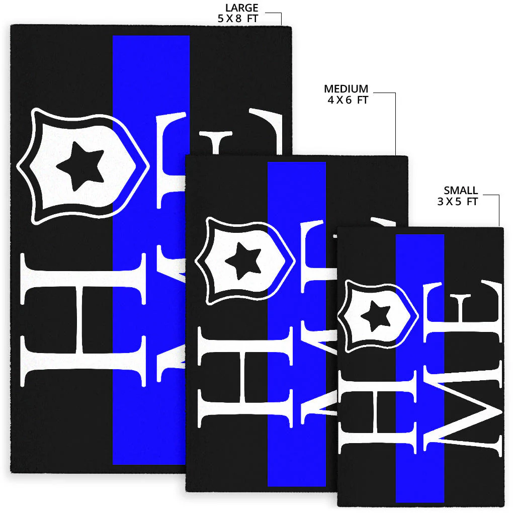 Awesome Thin Blue Line 'Home' Area Rug - Image 8