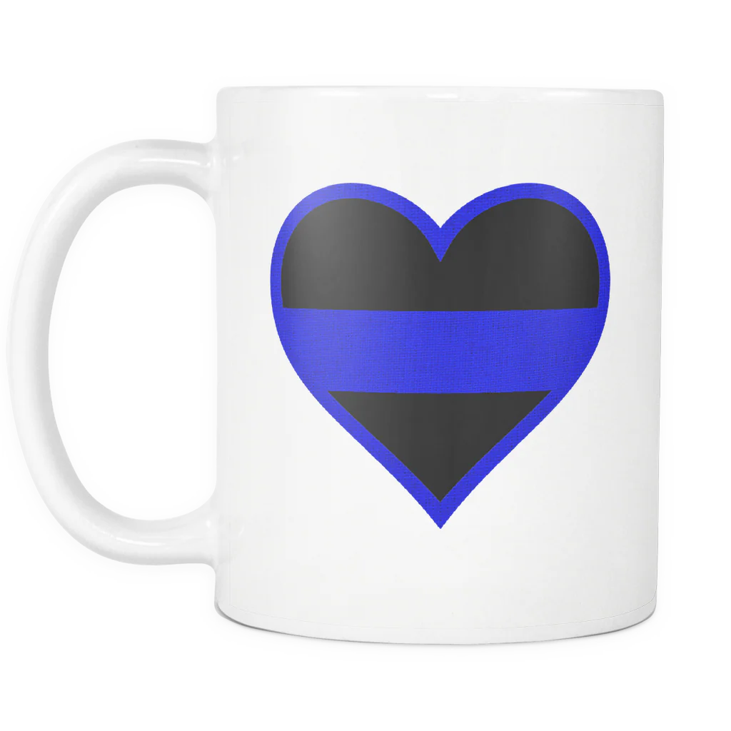 Beautiful Thin Blue Line Heart Mug - Image 2