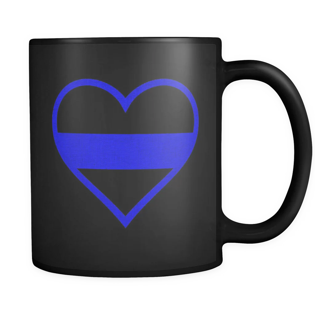 Beautiful Thin Blue Line Heart Mug - Black - Image 2