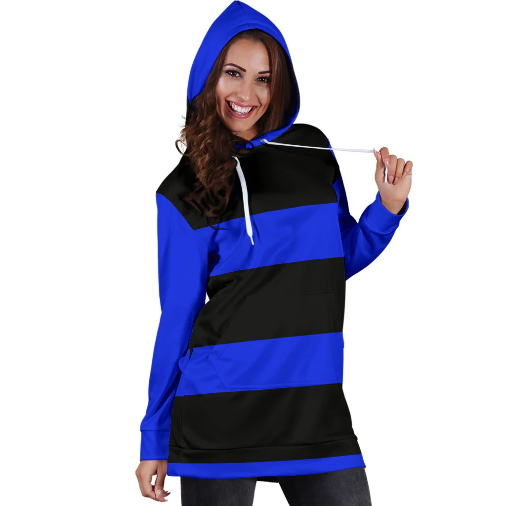 Black and Blue Hoodie Dress - Image 4