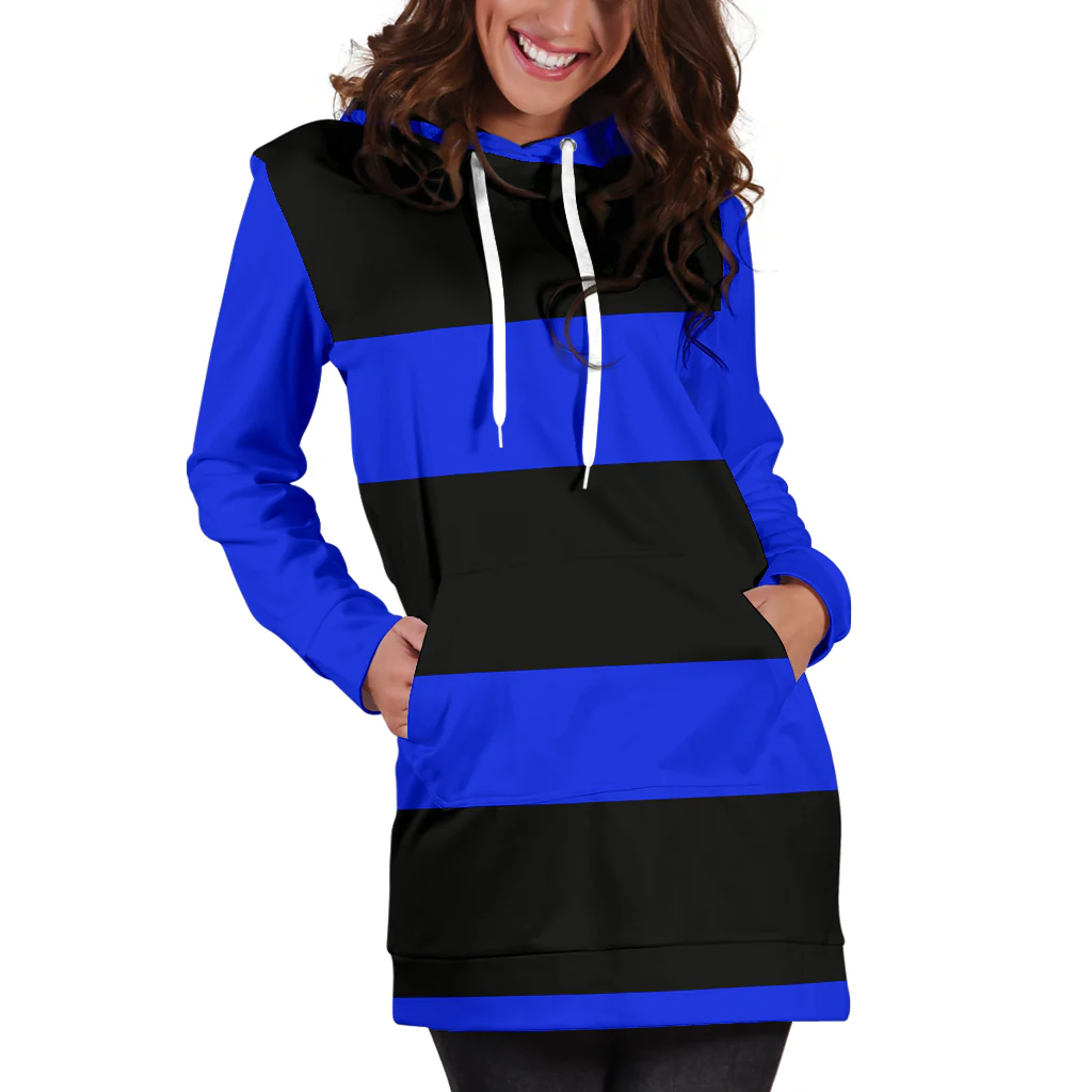 Black and Blue Hoodie Dress - Image 5