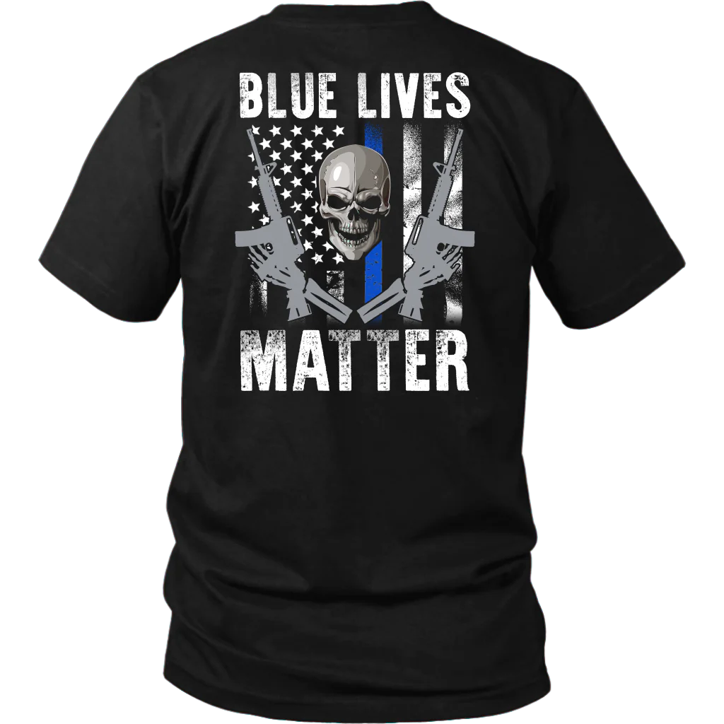 Blue Lives Matter Skull & Guns Shirts & Hoodies