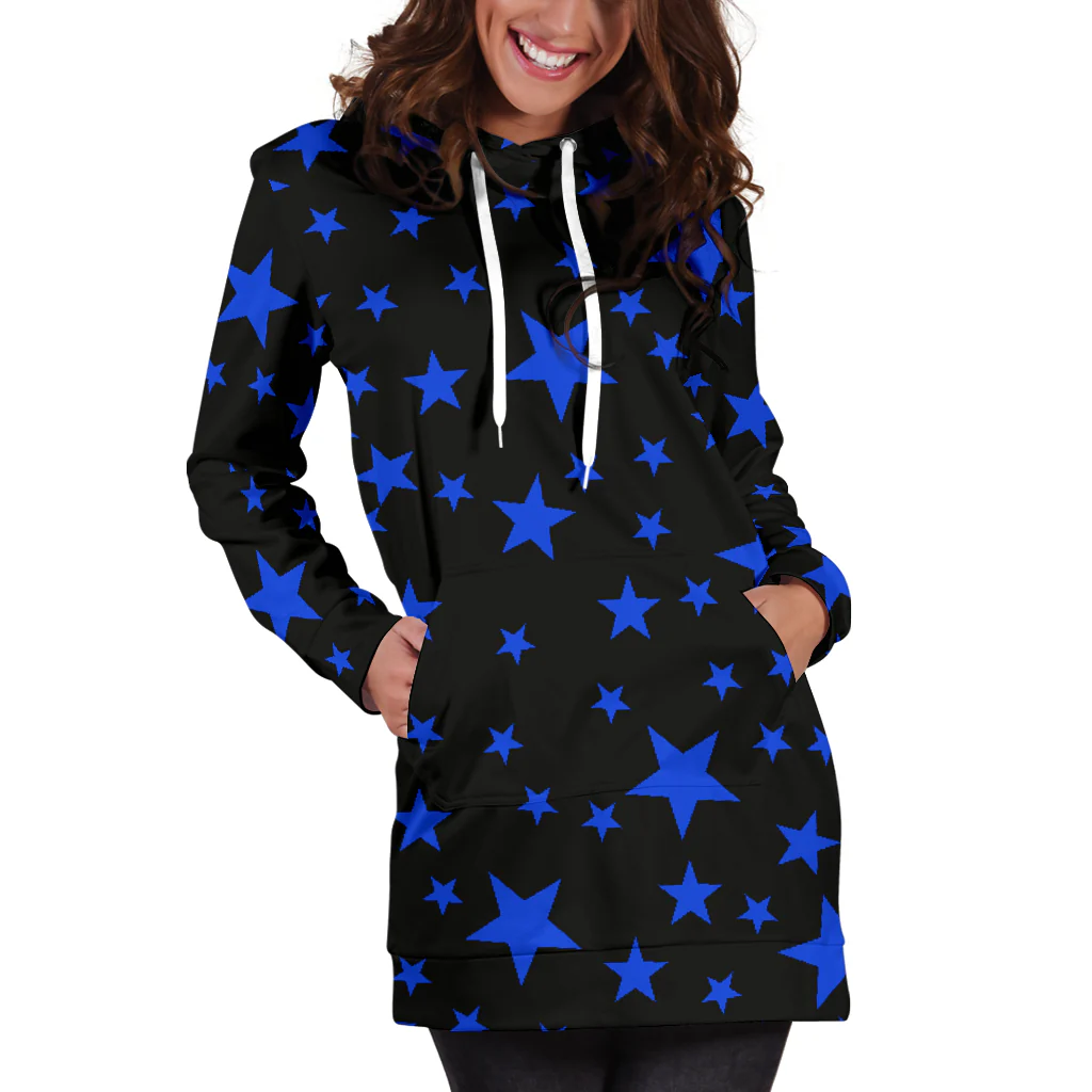 Blue Stars Hoodie Dress - Image 5