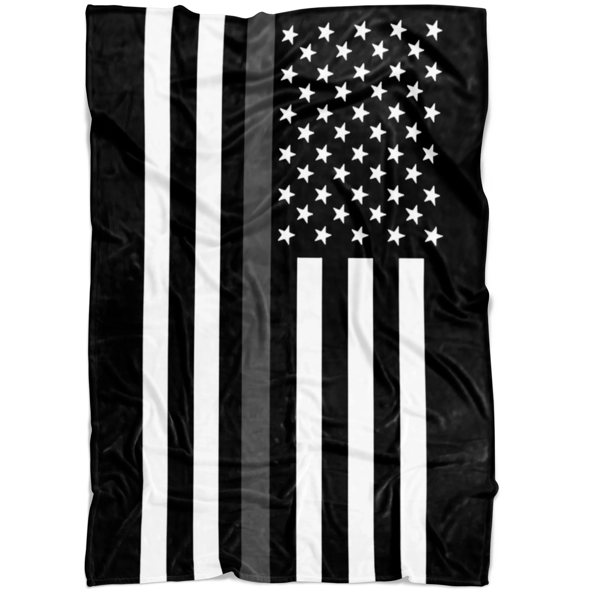 Correction Officer Thin Silver Line American Flag Fleece Blanket