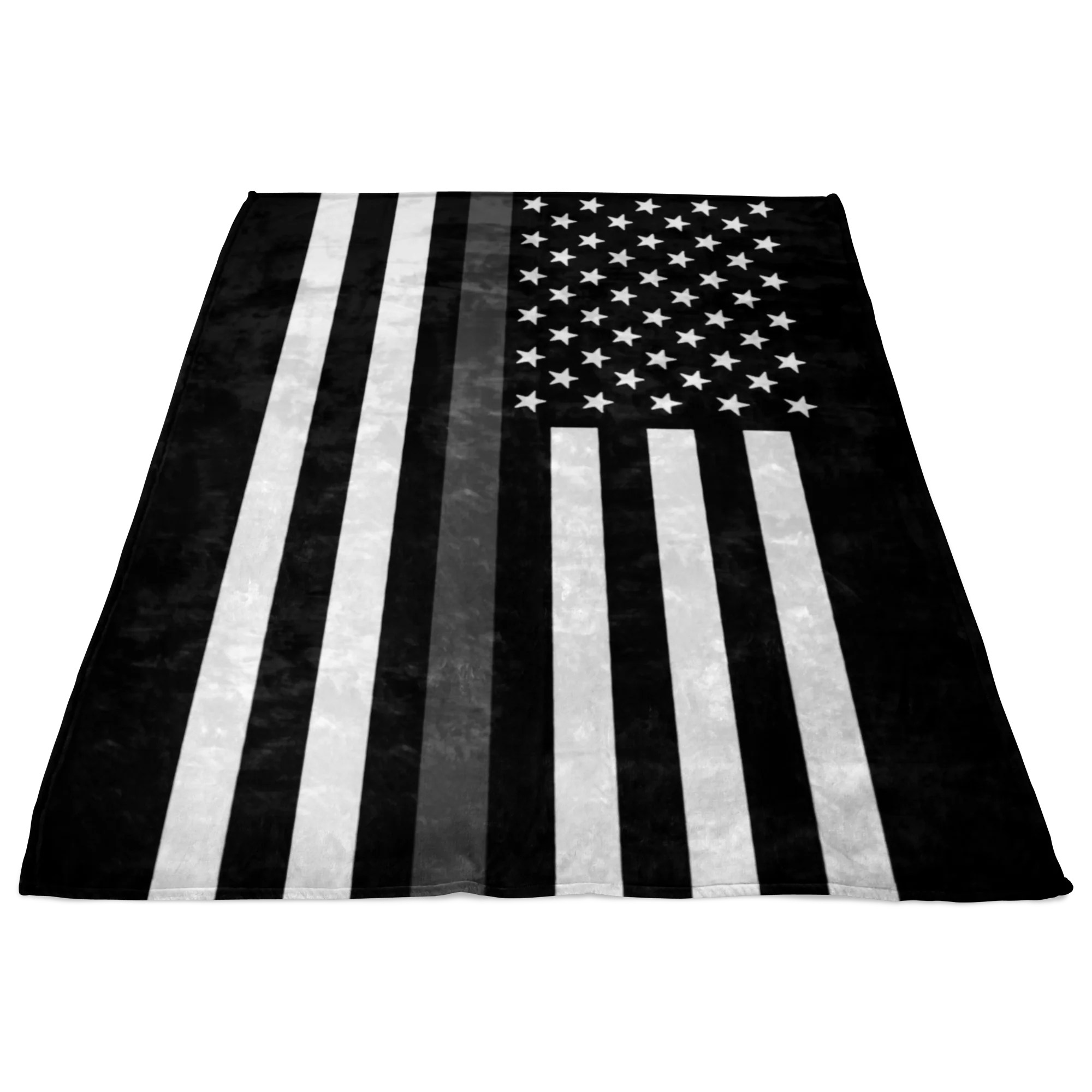 Correction Officer Thin Silver Line American Flag Fleece Blanket - Image 2