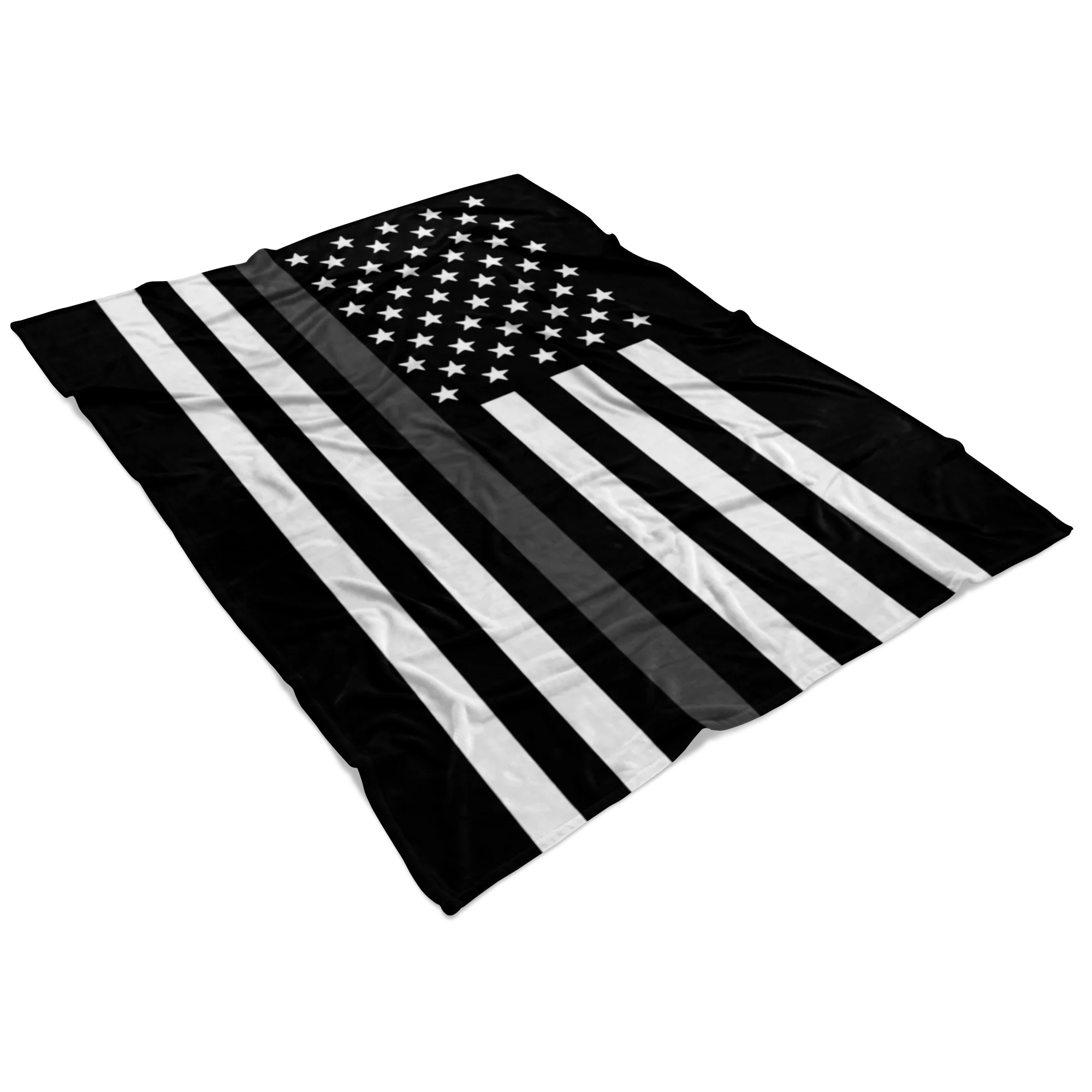Correction Officer Thin Silver Line American Flag Fleece Blanket - Image 3