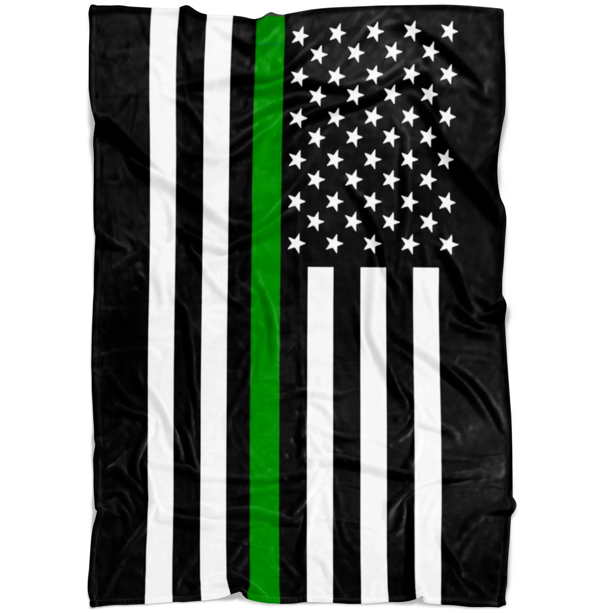 Thin Green Line American Flag Blanket