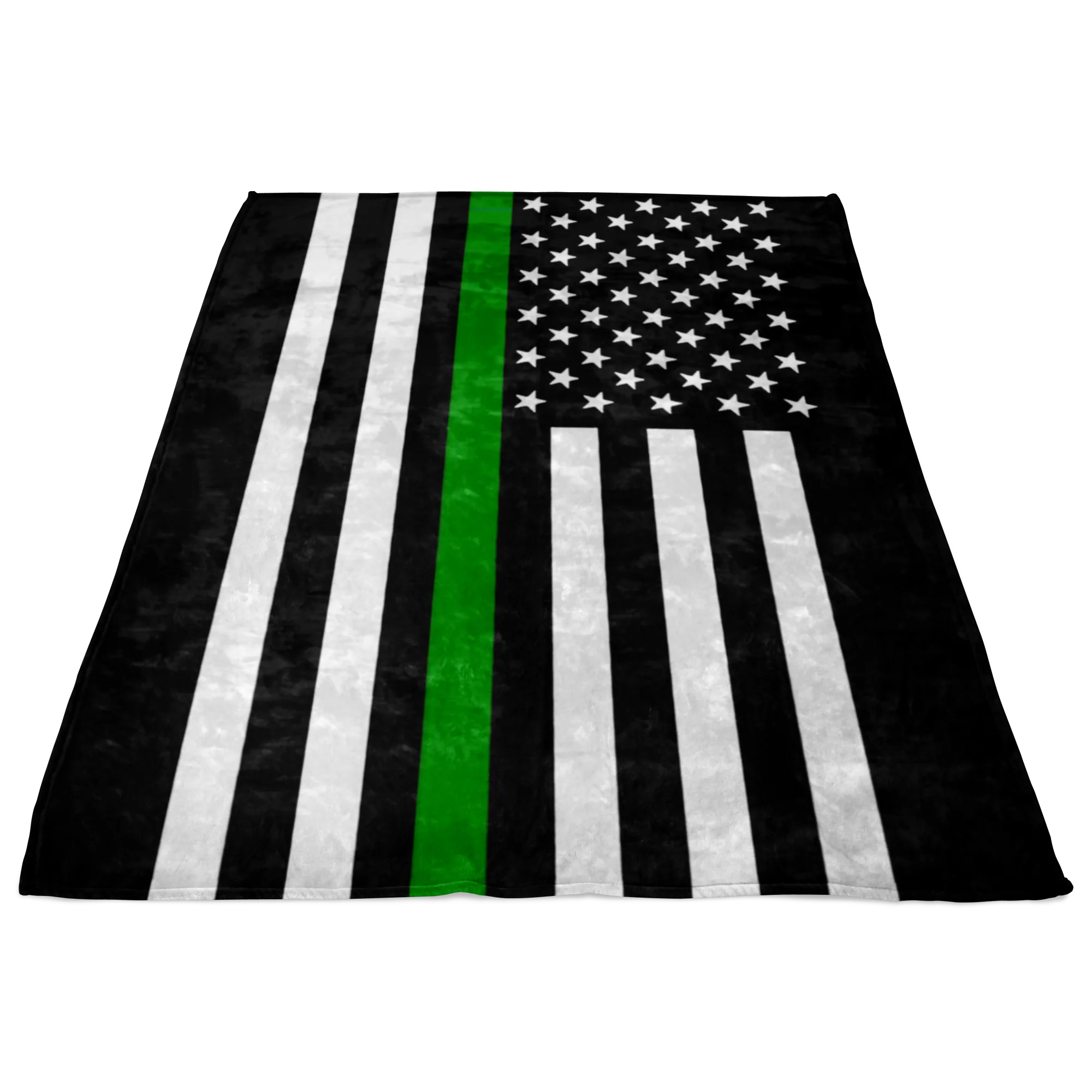 Thin Green Line American Flag Blanket - Image 2