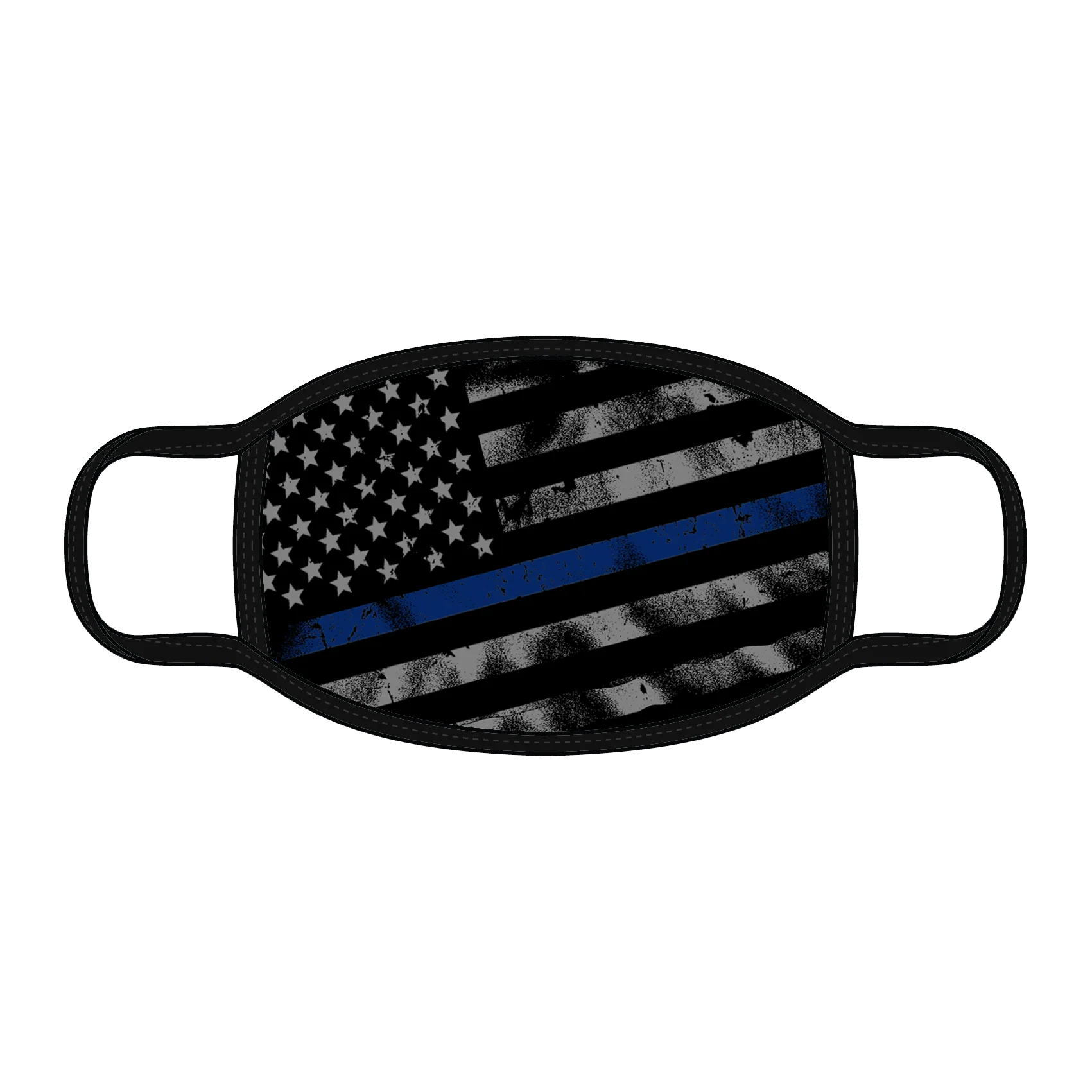 Distressed American Flag Thin Blue Line Face Mask with BONUS 2 x PM 2.5 Filters - Image 2