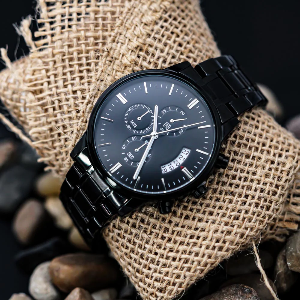 Engrave Your Own Law Enforcement or Blue Line Message In This Stunning Chronograph Watch - Image 4