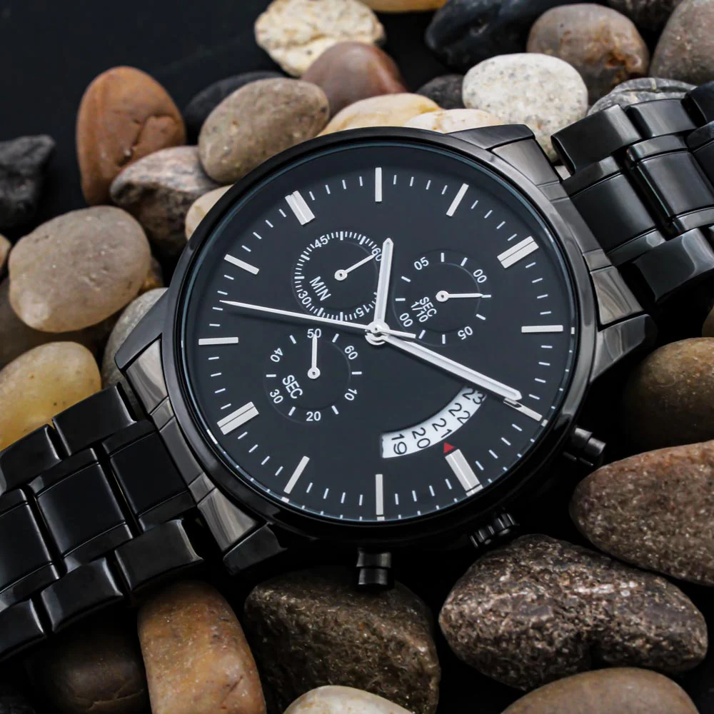 Engrave Your Own Law Enforcement or Blue Line Message In This Stunning Chronograph Watch - Image 5