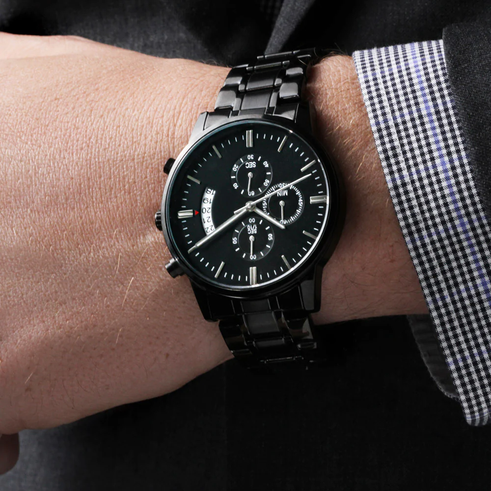 Engrave Your Own Law Enforcement or Blue Line Message In This Stunning Chronograph Watch - Image 6