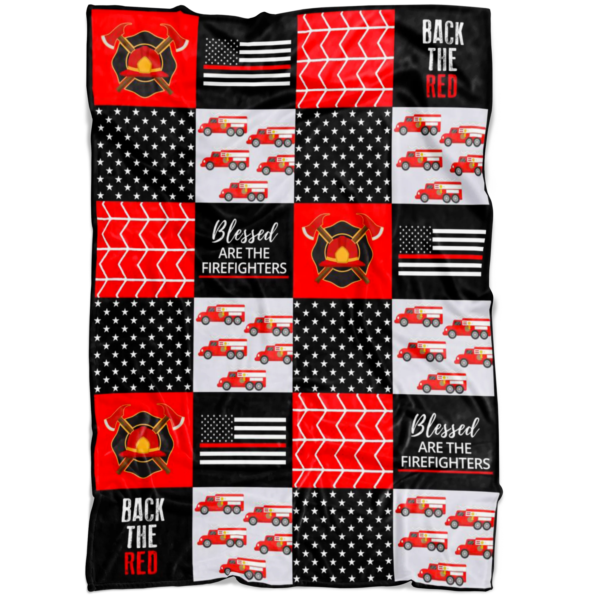 Firefighter Blanket - Thin Red Line Blanket - Firefighter Gift Dad mom sister brother girl boy husband wife Blanket