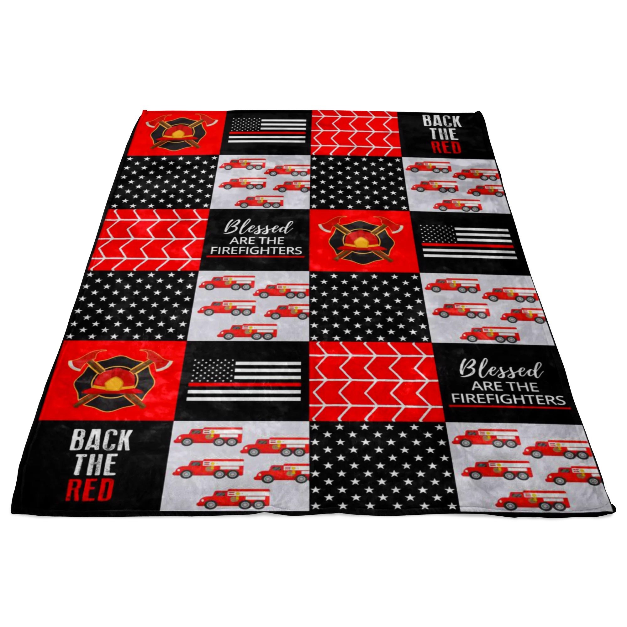 Firefighter Blanket - Thin Red Line Blanket - Firefighter Gift Dad mom sister brother girl boy husband wife Blanket - Image 2
