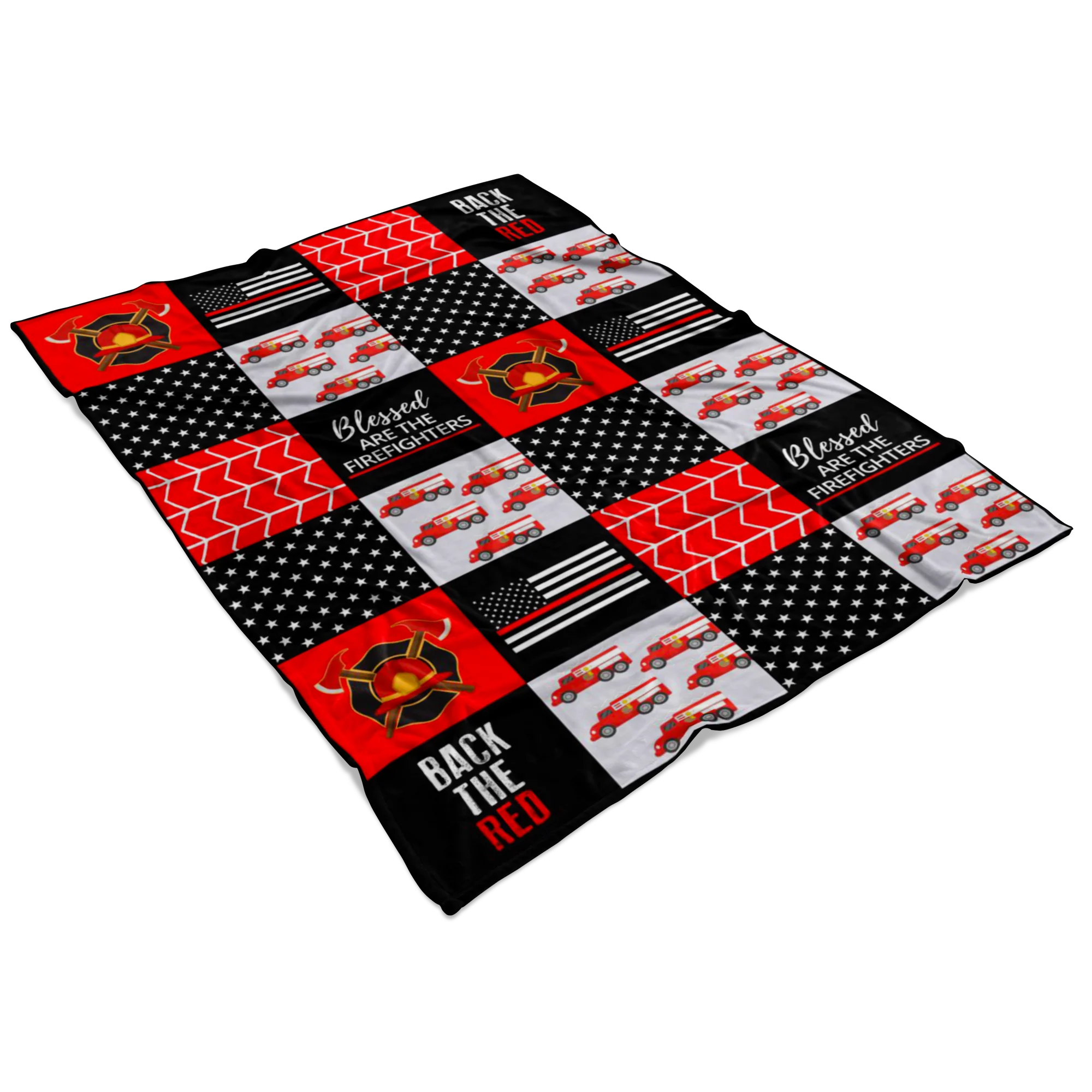 Firefighter Blanket - Thin Red Line Blanket - Firefighter Gift Dad mom sister brother girl boy husband wife Blanket - Image 3