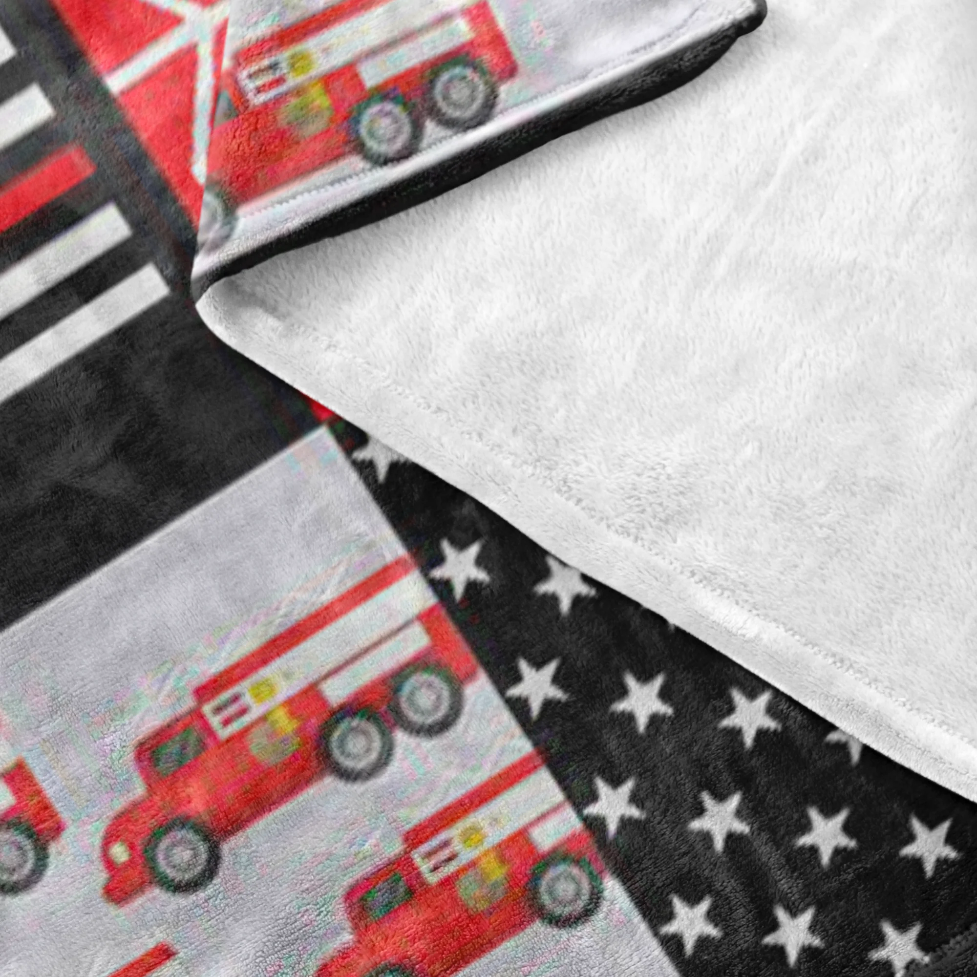 Firefighter Blanket - Thin Red Line Blanket - Firefighter Gift Dad mom sister brother girl boy husband wife Blanket - Image 4