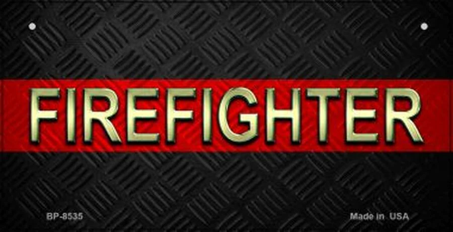 "FIREFIGHTER" Metal License Plate