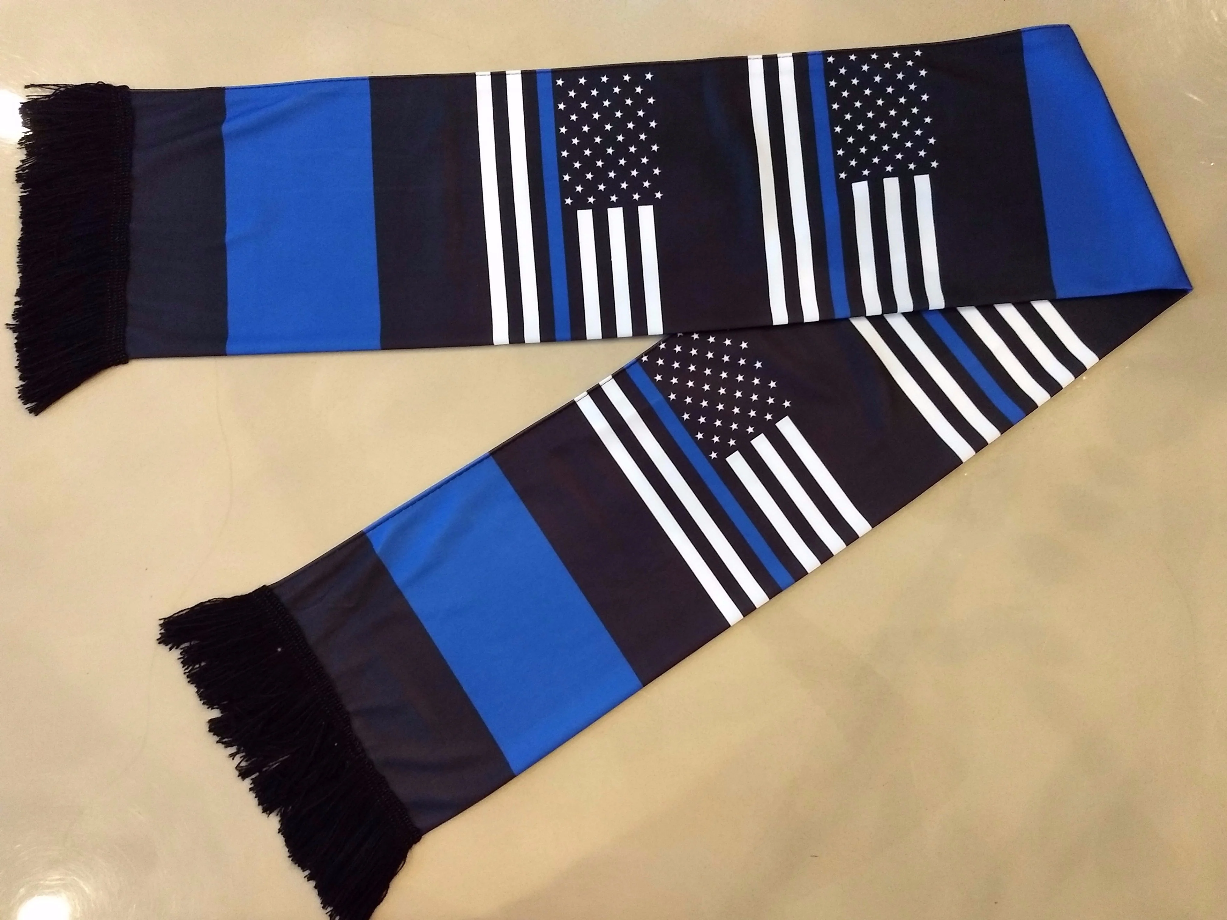 Thin Blue Line American Flag Scarf Style 2 - Image 2