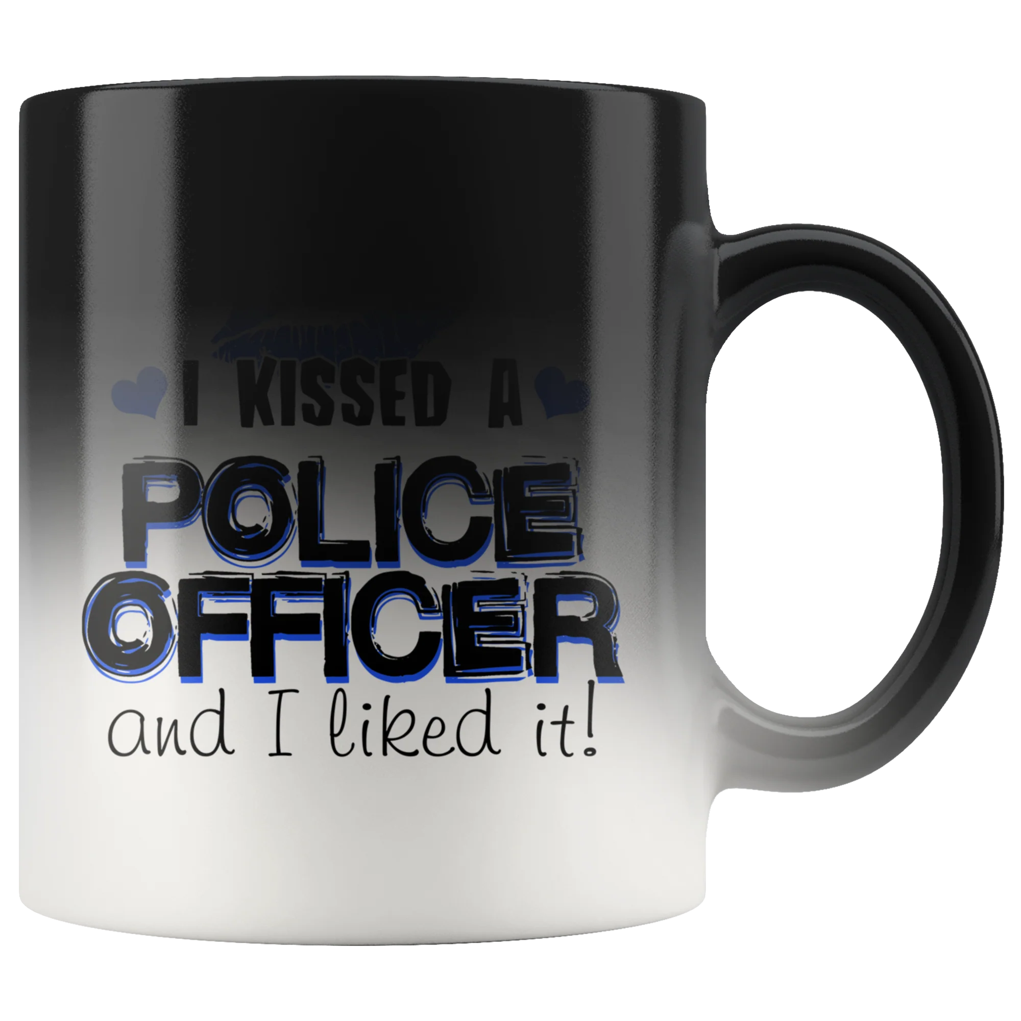 I Kissed A Police Officer - Blue Kisses - Color Changing Mug - Image 2