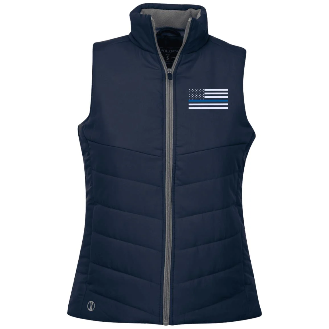 Ladies' Holloway Thin Blue Line American Flag Embroidered Vest - Image 3
