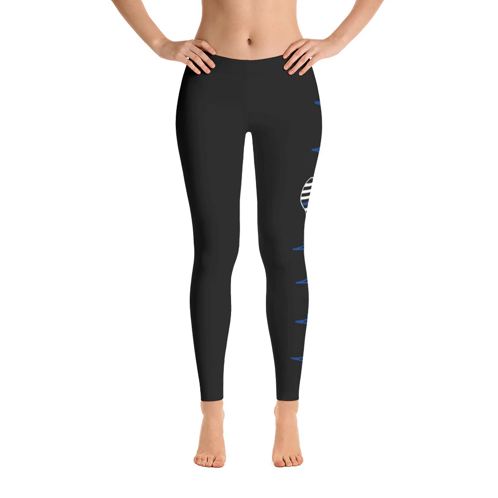 Thin Blue Line Heartbeat Leggings - Image 3