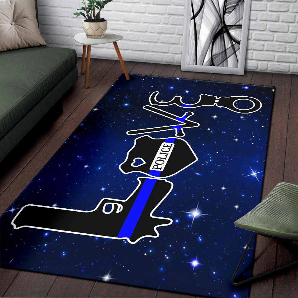 Love Thin Blue Line Area Rug - Image 3