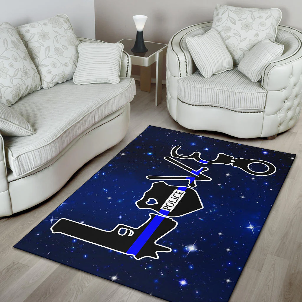 Love Thin Blue Line Area Rug - Image 4