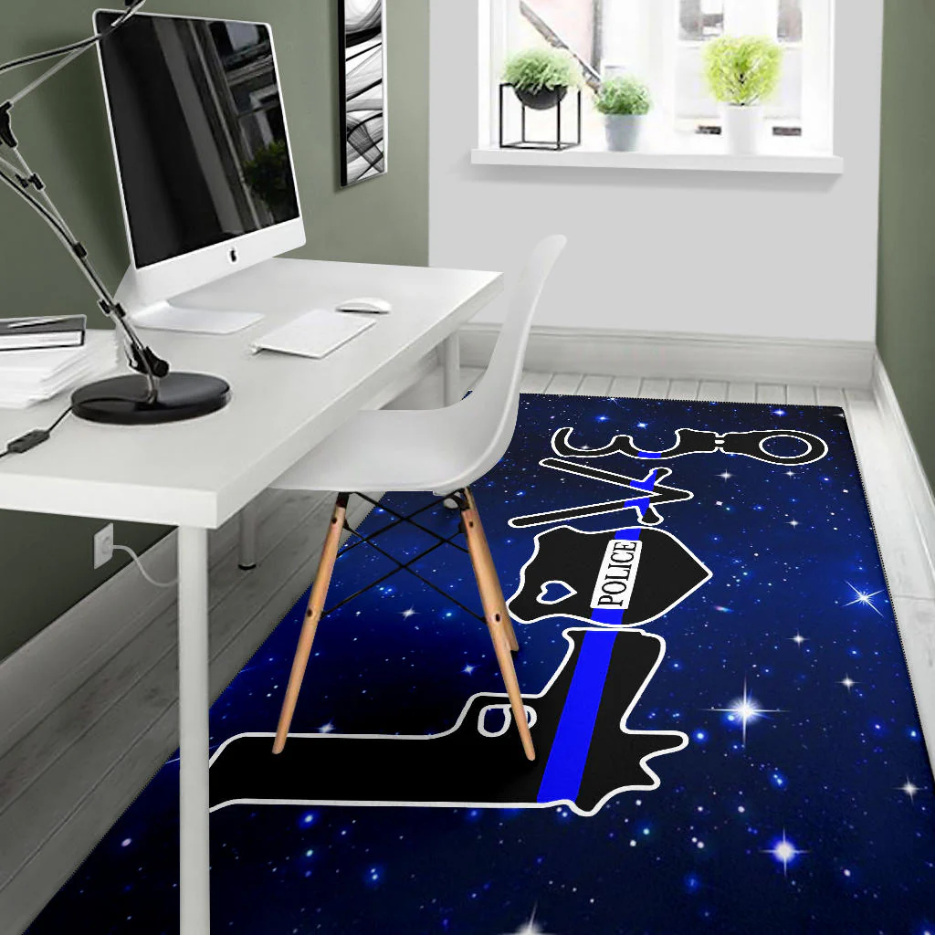 Love Thin Blue Line Area Rug - Image 5