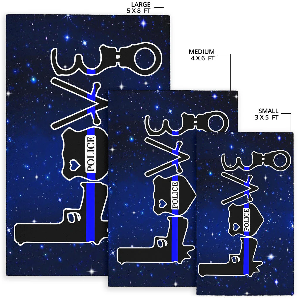 Love Thin Blue Line Area Rug - Image 8