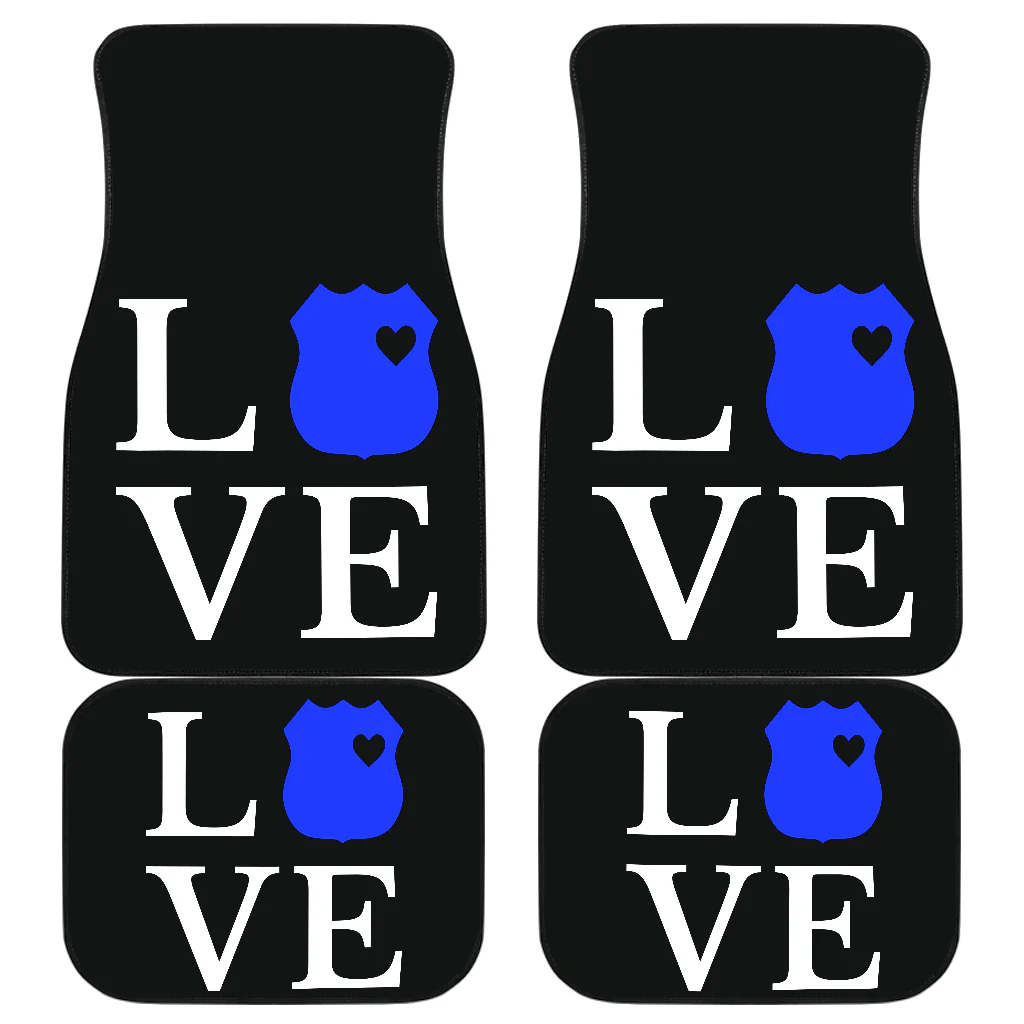 Love Thin Blue Line Car Mats