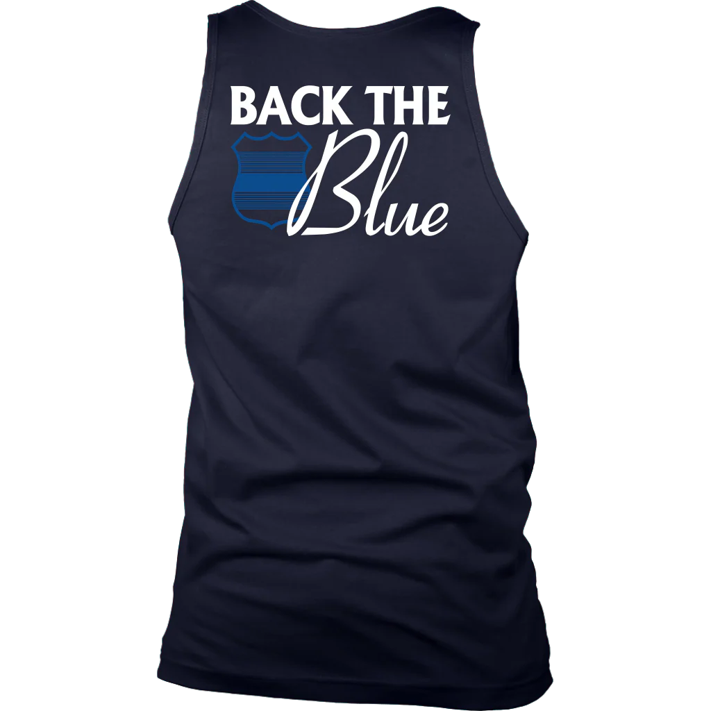 Men's Back The Blue Tank Tops - Image 4