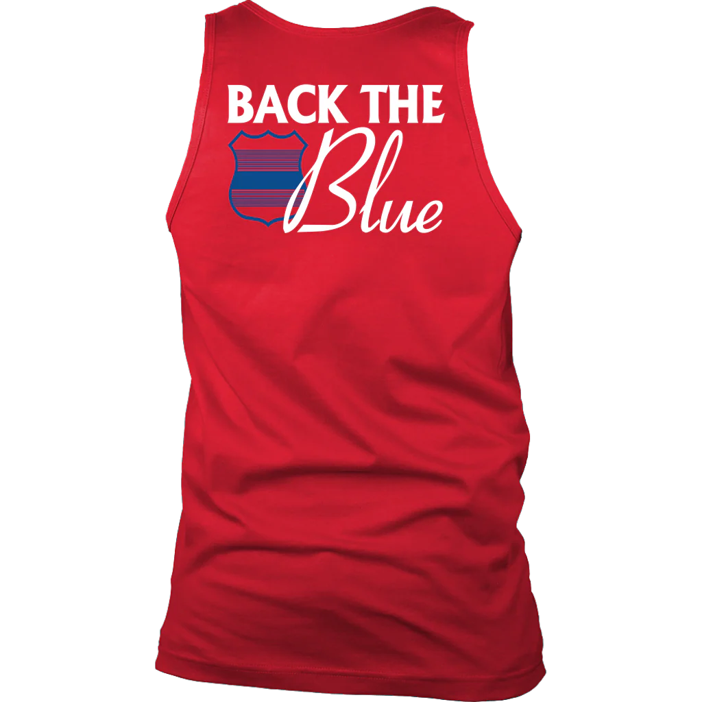 Men's Back The Blue Tank Tops - Image 5