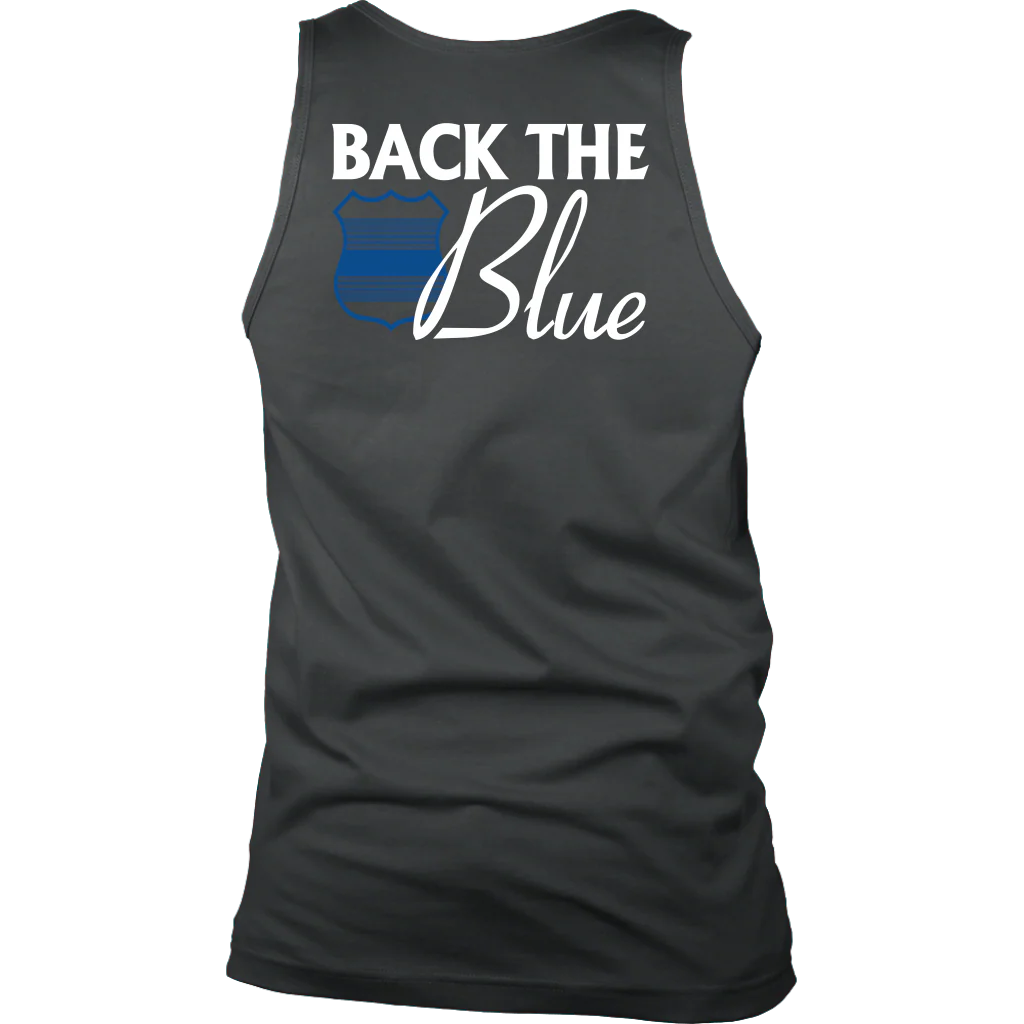 Men's Back The Blue Tank Tops - Image 7