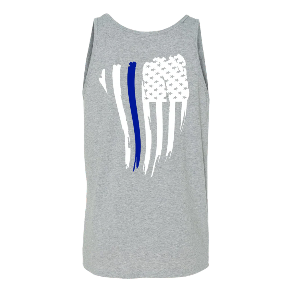 Men's Thin Blue Line American Flag Tank Tops - Image 3