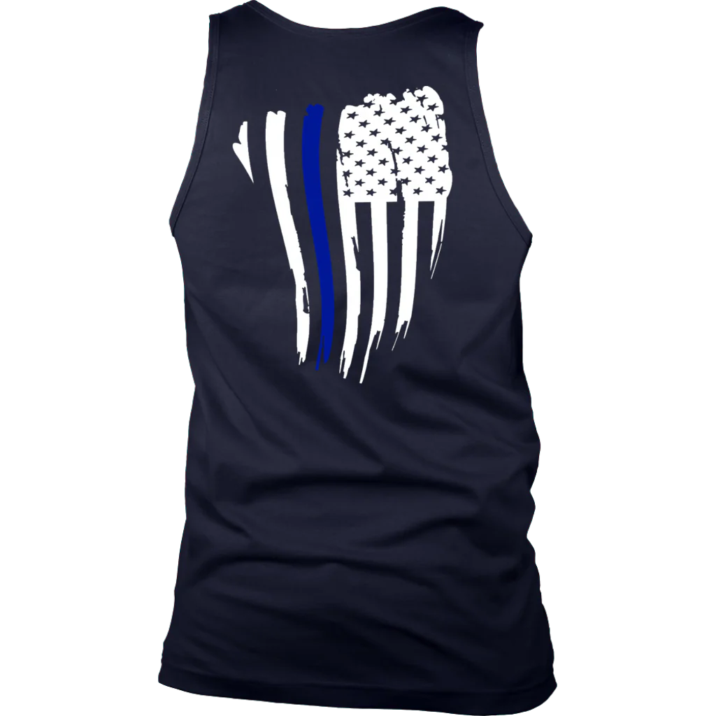 Men's Thin Blue Line American Flag Tank Tops - Image 4