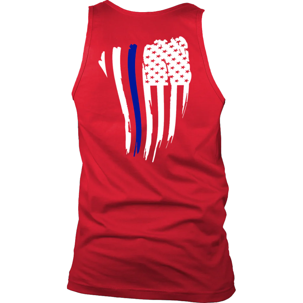 Men's Thin Blue Line American Flag Tank Tops - Image 5