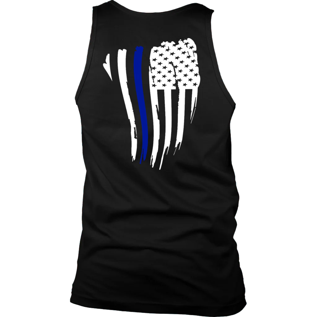 Men's Thin Blue Line American Flag Tank Tops - Image 6