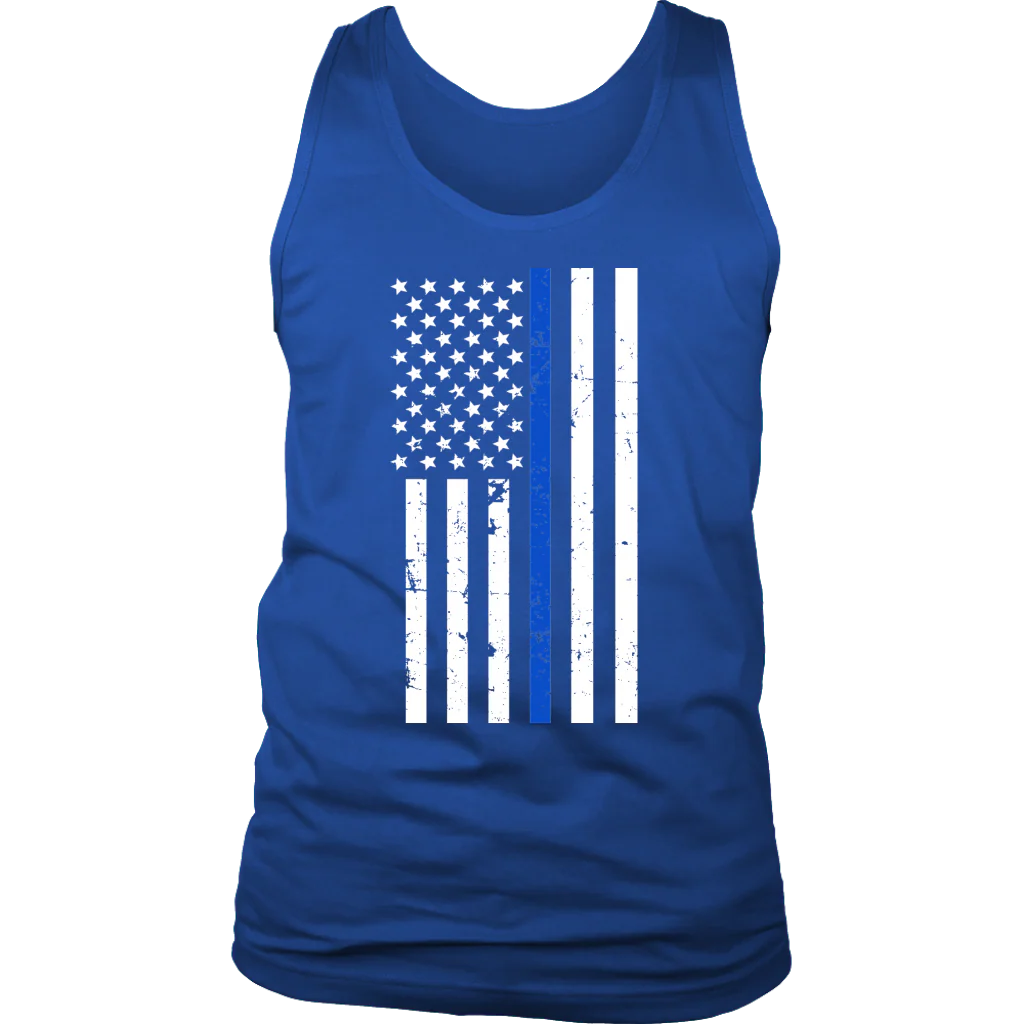 Men's Thin Blue Line Flag Tank Top - Image 6