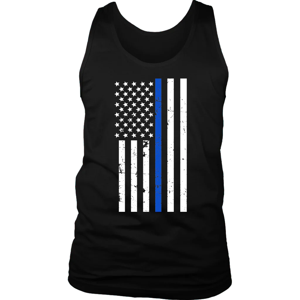 Men's Thin Blue Line Flag Tank Top - Image 7