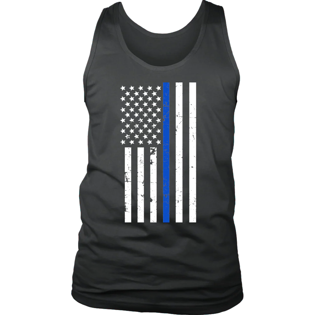 Men's Thin Blue Line Flag Tank Top - Image 8