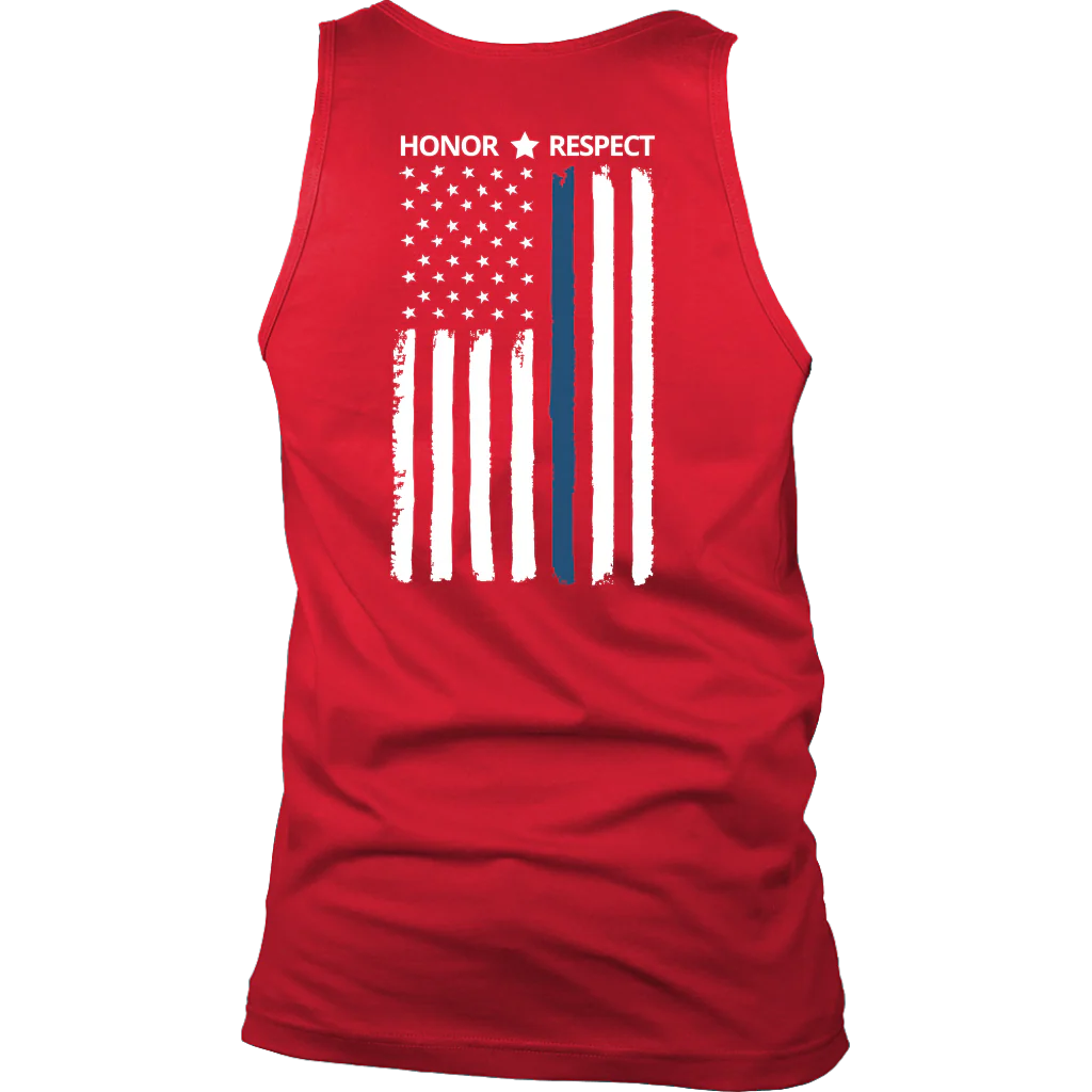 Men's Thin Blue Line Honor Respect Tank Tops - Image 5