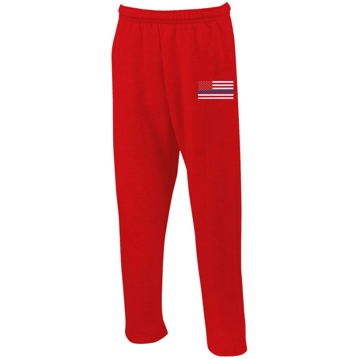 Men's Thin Blue Line Open Bottom Sweatpants with Pockets - Image 6