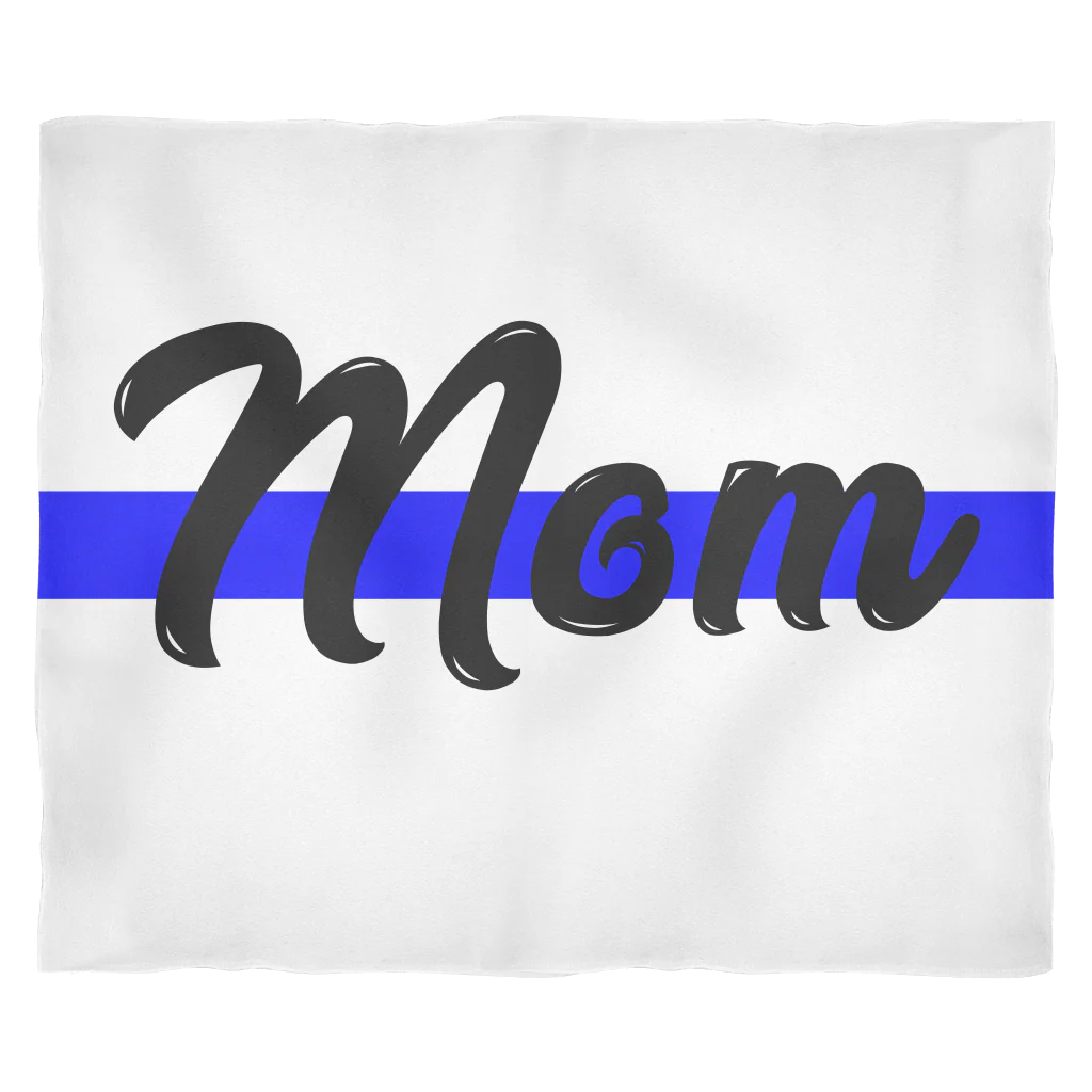 Mom - Thin Blue Line Blanket - White - Image 2