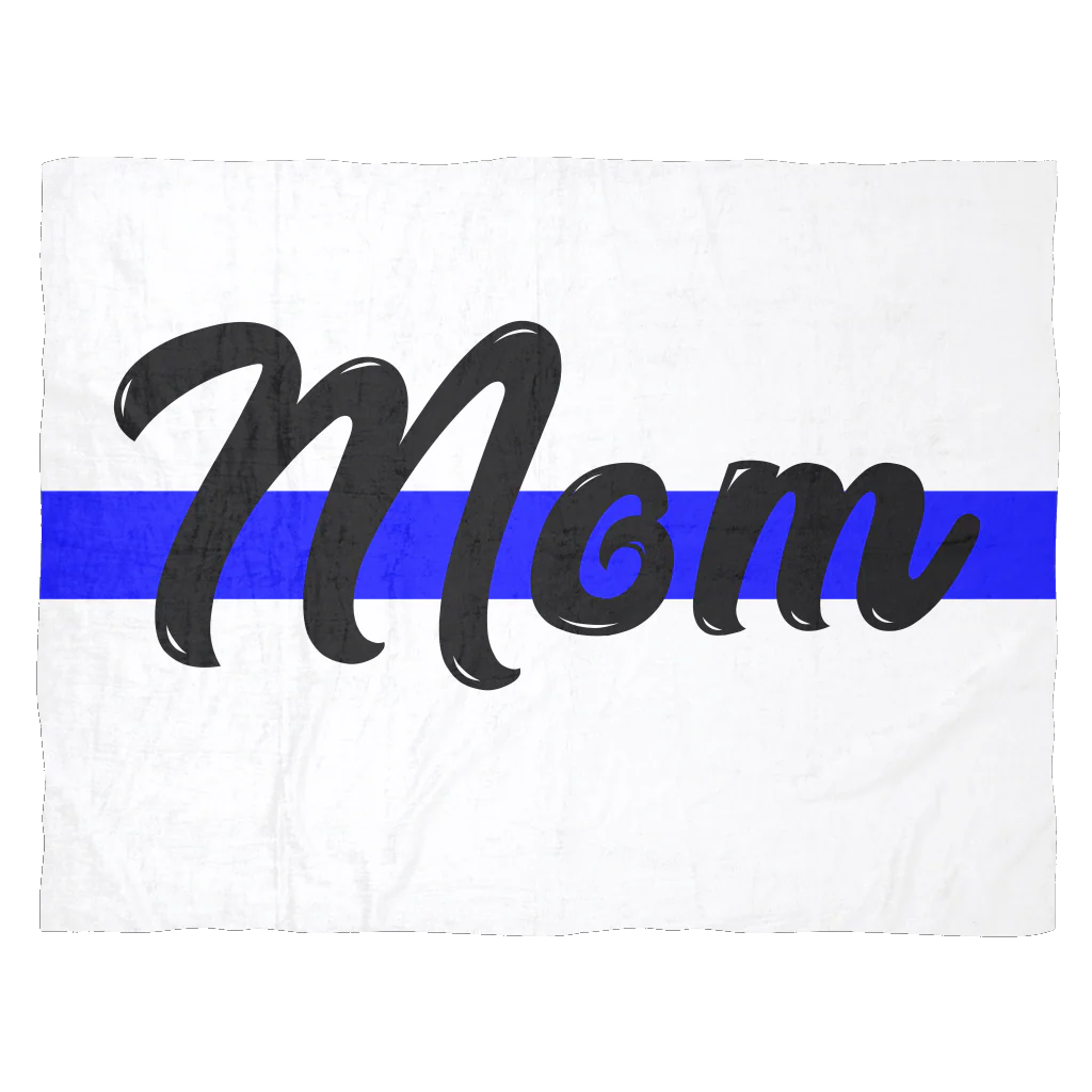 Mom - Thin Blue Line Blanket - White - Image 4