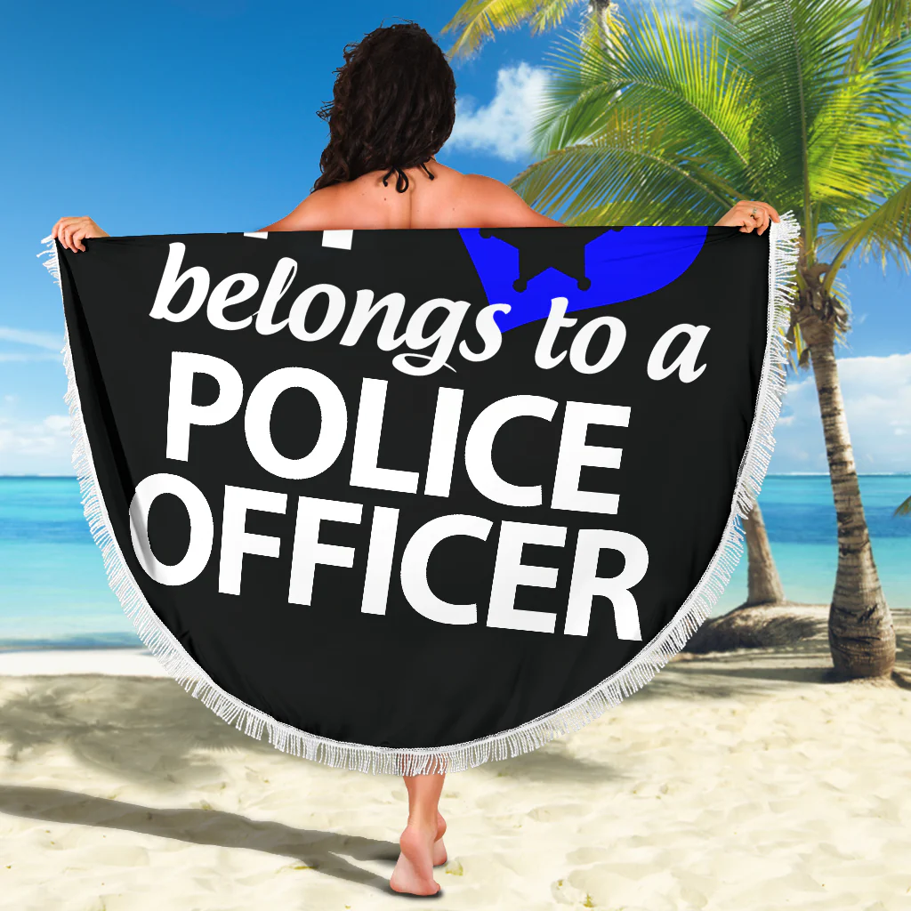 My Heart Belongs to a Police Officer Beach Blanket - Image 4
