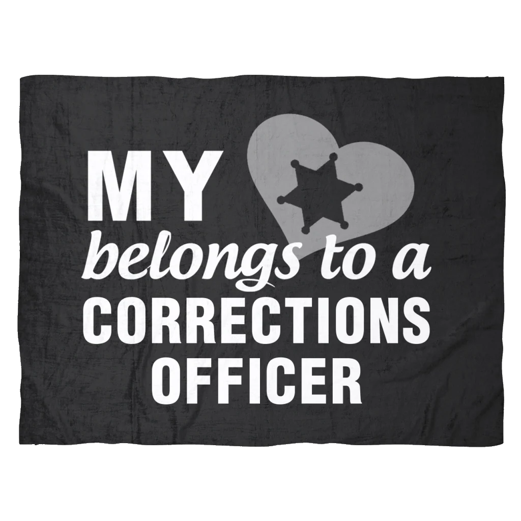 My Heart Belongs To A Corrections Officer Fleece Blanket - Image 2